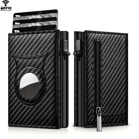 Anti Theft Credit Card Holder Men Wallets Carbon Fiber Wallet For Apple Airtag Small Coin Purse Minimalist Wallets For Air Tag