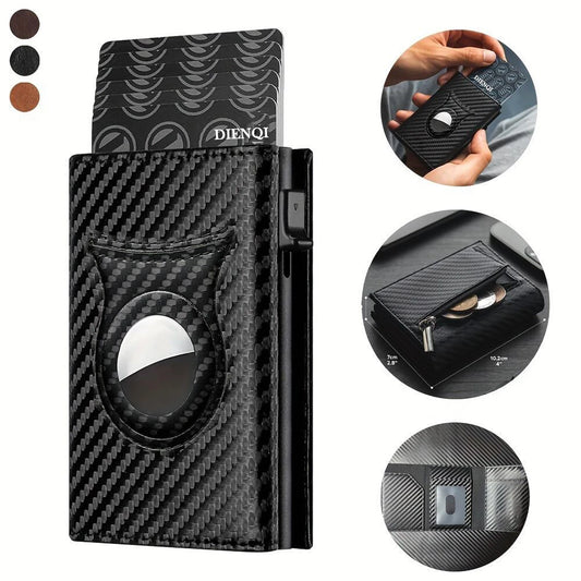 Anti Theft Credit Card Holder Men Wallets Carbon Fiber Wallet For Apple Airtag Small Coin Purse Minimalist Wallets For Air Tag